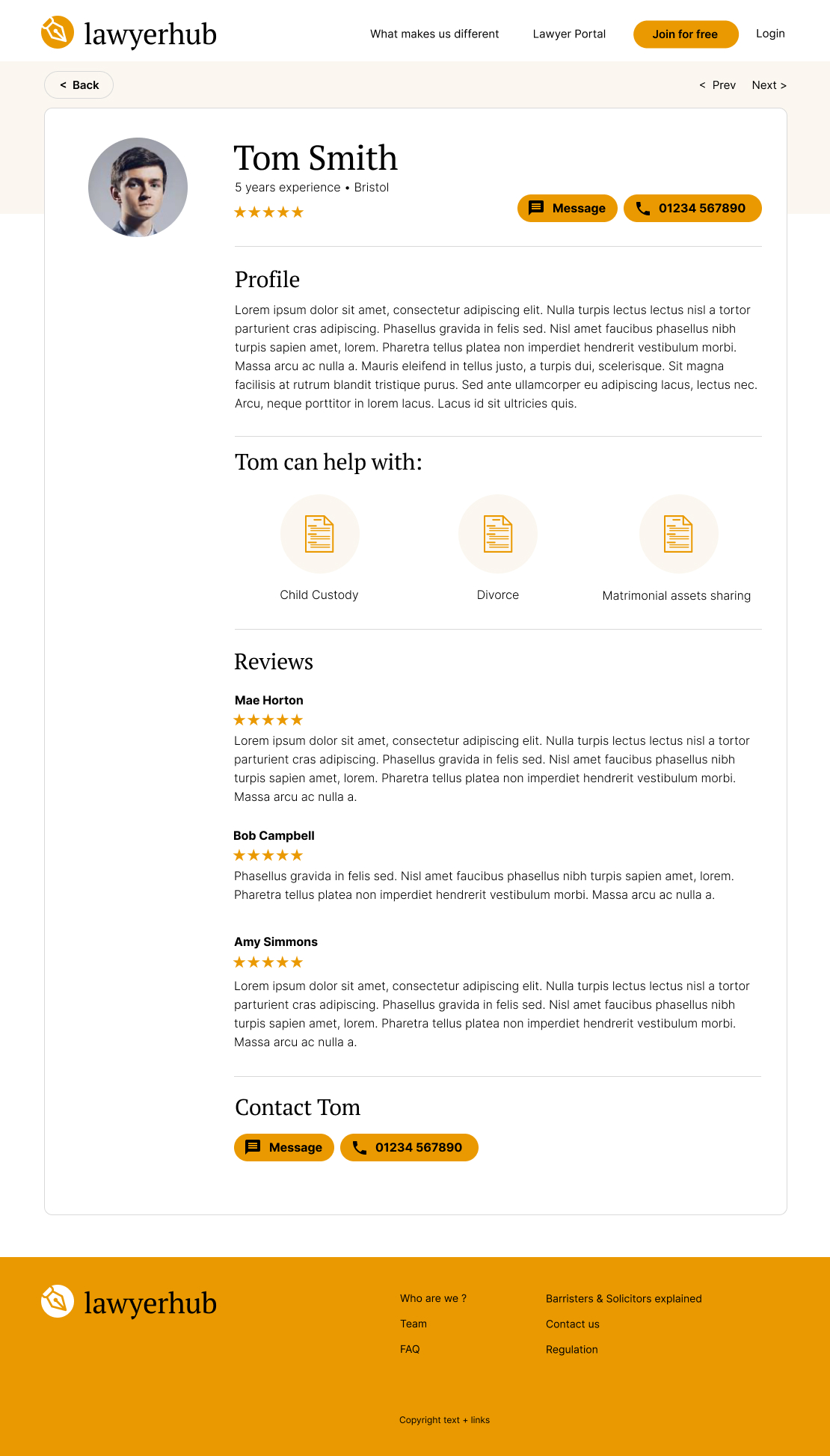 website design for Lawyerhub